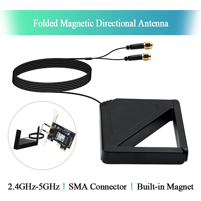 Antena externa de banda dupla sem fio para o desktop portátil 120 cm antenas managetic para intel ax200 9260ngw cartão pcie wifi adaptador