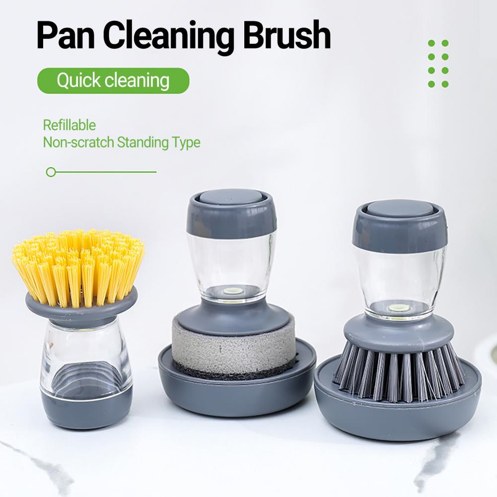 Outil de lavage de la vaisselle, brosse de nettoyage des casseroles, rechargeable, anti-rayures, Type debout, distribution de savon de cuisine, brosse à récurer pour les outils de cuisine
