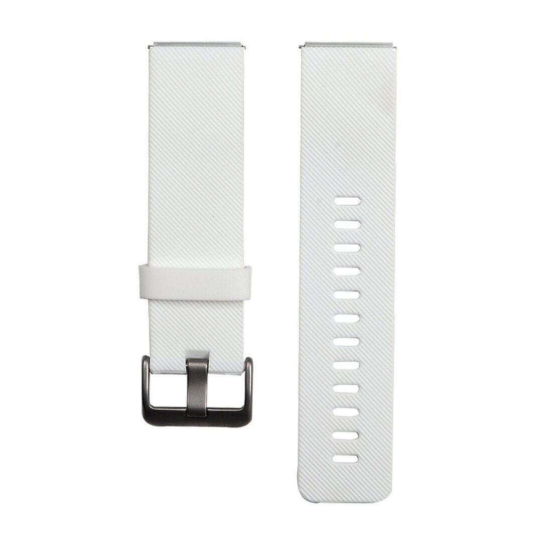 Pulsera deportiva de 8 colores para Fitbit Blaze, banda de silicona suave para reloj Fitbit Blaze, repuesto de correa con barra de primavera: White / L