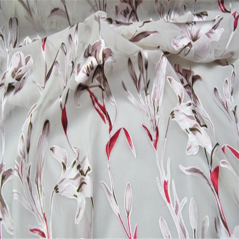 Silke opal stof silke udbrændt 12m/m 114cm 44 tommer gren design søde mønstre silke jacquard tekstil til japansk kimono: Default Title