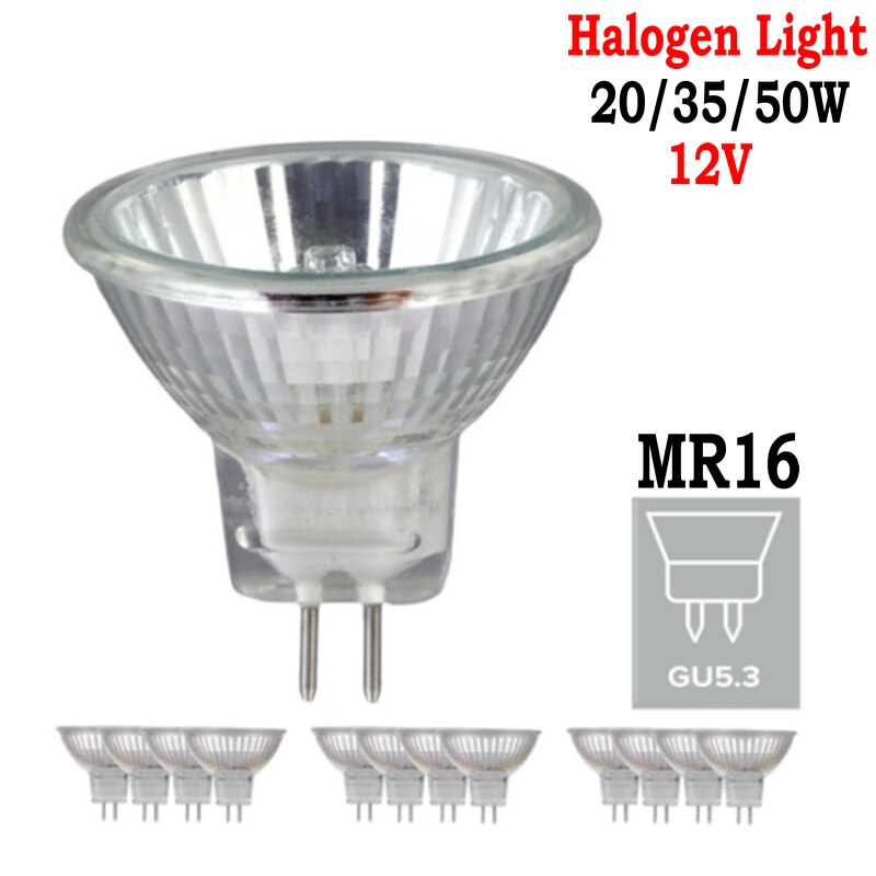 Lampadine alogene GU5.3 MR16 20/35/50W 12V lampadina dimmerabile Super luminosa riflettore lampada a forma di tazza lampada Spot in vetro trasparente