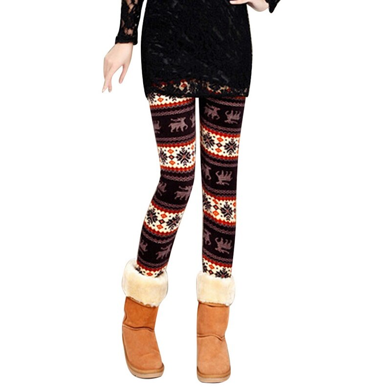 Calofe Vrouwen Herfst Leggings Meisje Winter Legging Bottoms Sneeuwvlok Kerst Herten Print Leggings Vrouwen Kleding Jeggings: 2