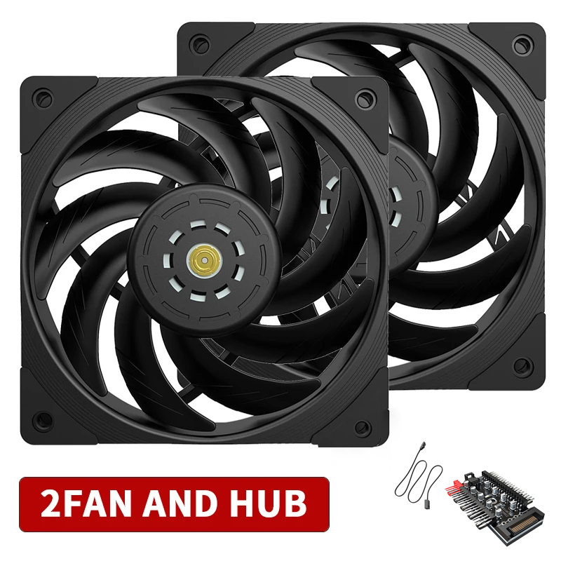 TEUCER T30 CPU Cooler Fan 2150RPM 4PIN PWM 12cm Computer Case Cooling System Fan S-FDB Bearing Silent PC Gamer CPU Cooler 120mm: GOLD