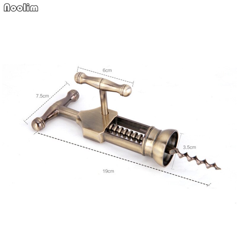 NOOLIM 1Pc Zinc Alloy Wine Opener Rotary Lever Retro Bottle Corkscrew Openers Cork Puller Remover Champagne Opener Bar Tool