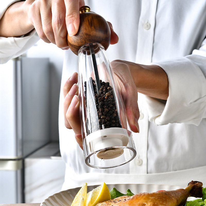 5/6/8 tums manuell pepparkvarn akryl keramisk kärna peppar havssaltkvarn multifunktionell spannmålskvarnar kryddkvarnar prylar