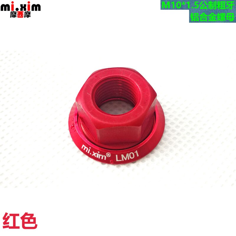 High Bicycle Hub Nut M10 Fixed Gear MTB Road Bike Screw Aluminum Alloy Bike Bolt: red