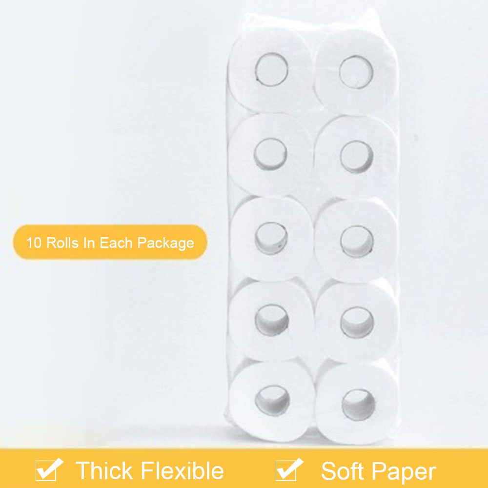 Large Capacity 10 Rolls Toilet Parper Domestic Use 4-Layer The Original Wood Pulp Paper Towel