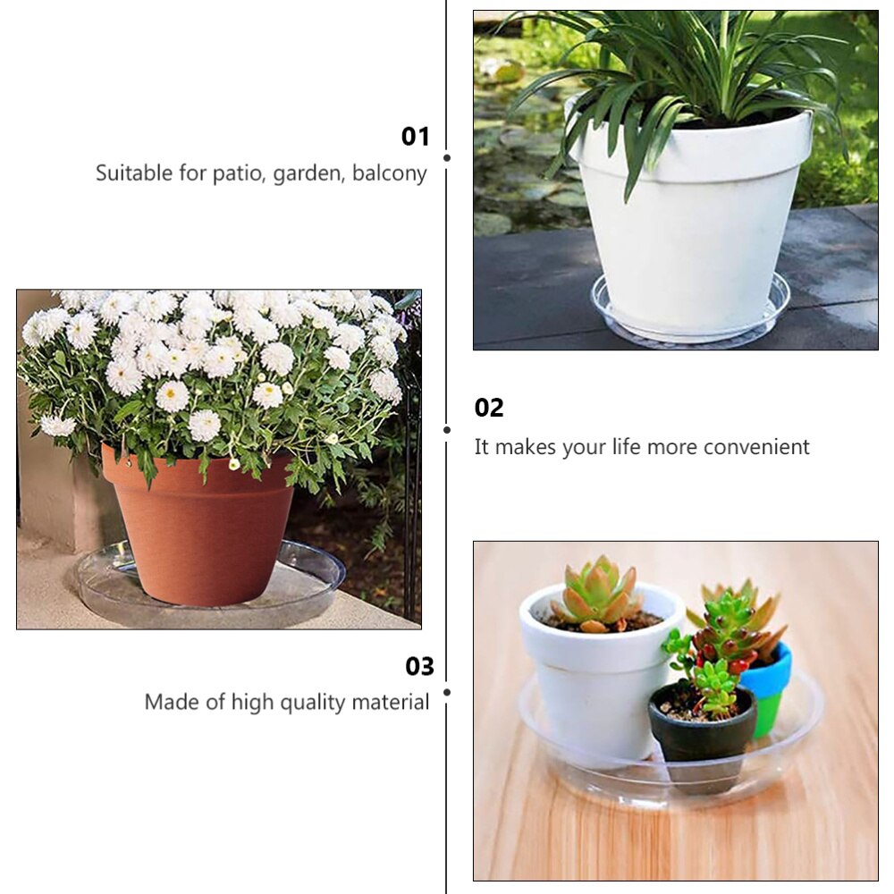 8pcs Indoor Outdoor Garden Flower Pot Plant Saucers Water Tray Base