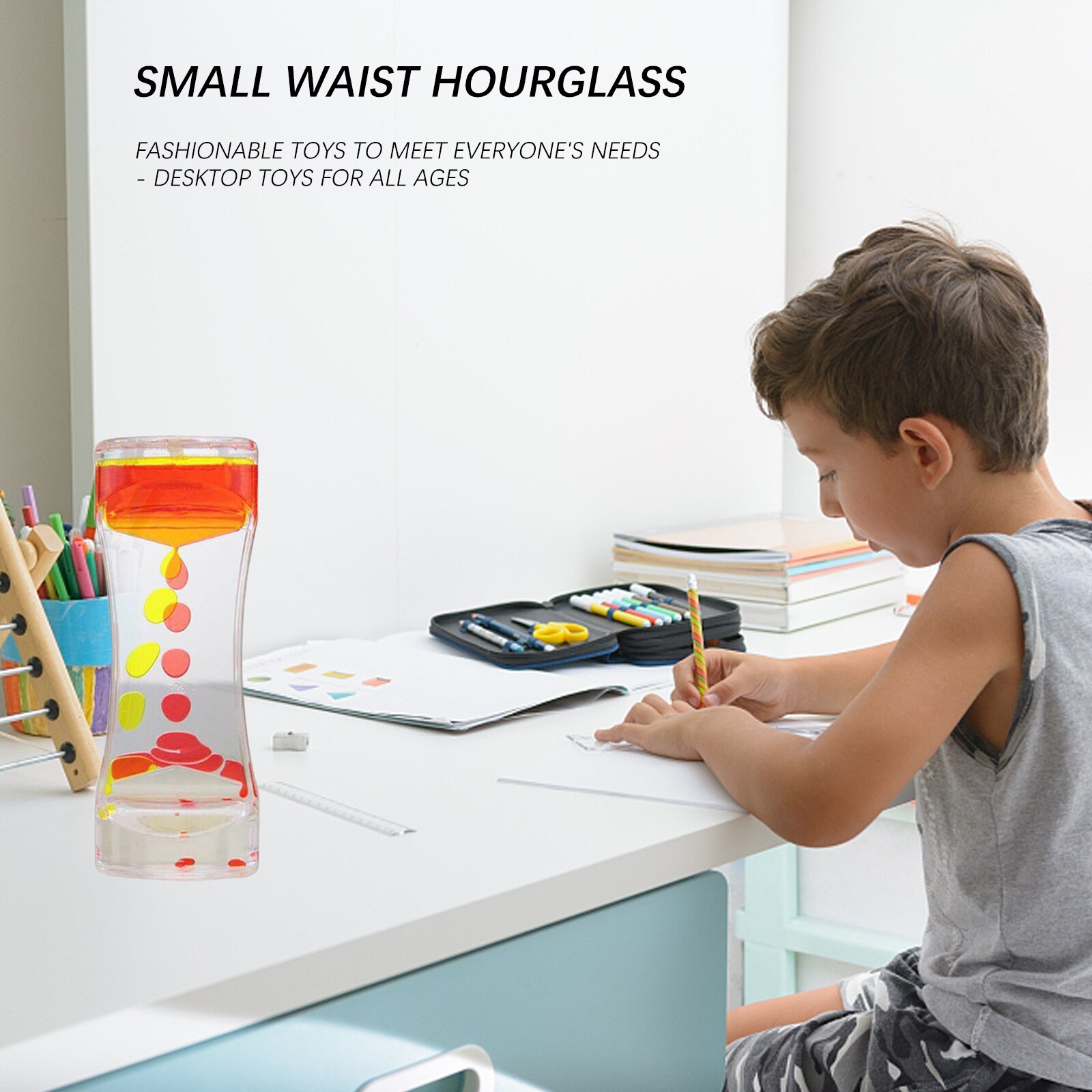 Liquid Timer visual Sensory Toy Autism Sedation Special Visual Timer Hourglasses Liquid Motion Needs Oil Floating Glass