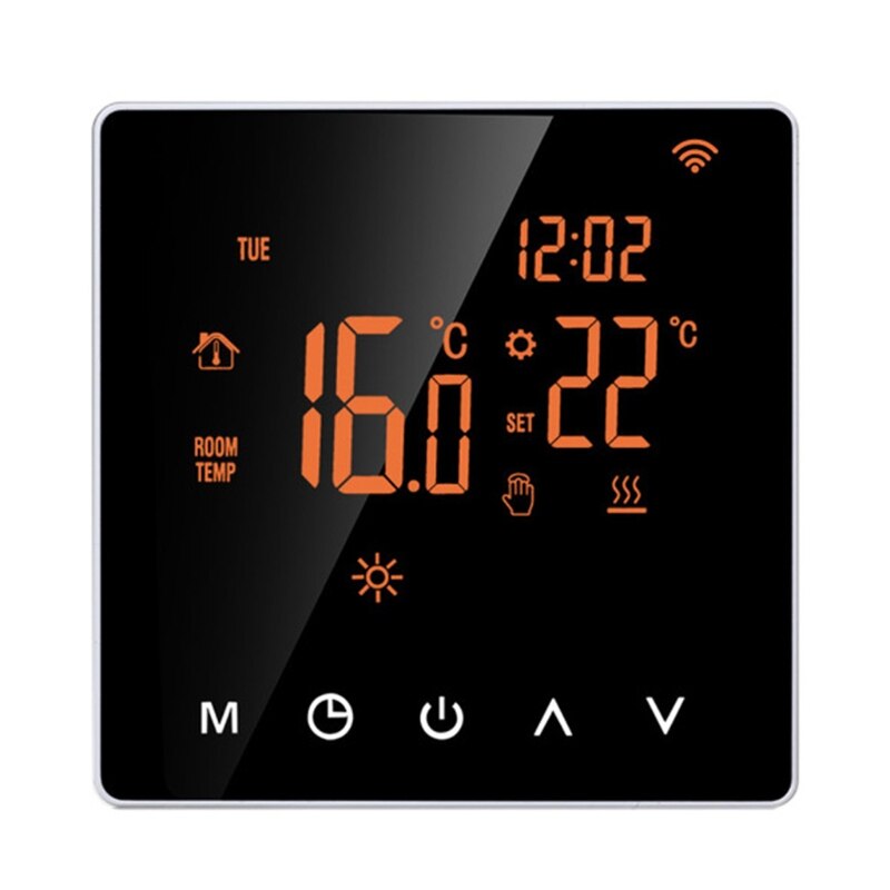 Thermostat 16A Wi-Fi /NO WIFI Orange / White Smart Thermostat Digital Temperature Controller APP Control LCD Display Touch: O-1