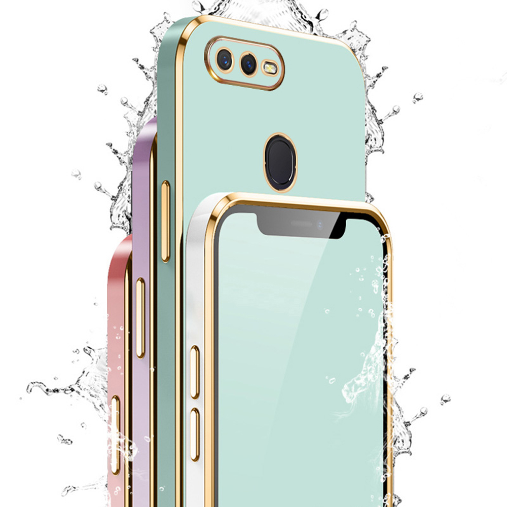 Para oppo A7 funda de lujo chapada cuadrada OPPO A5S funda de teléfono Oppo A7N AX7 A12 A7X funda trasera de silicona a prueba de golpes OPPO F9 Pro
