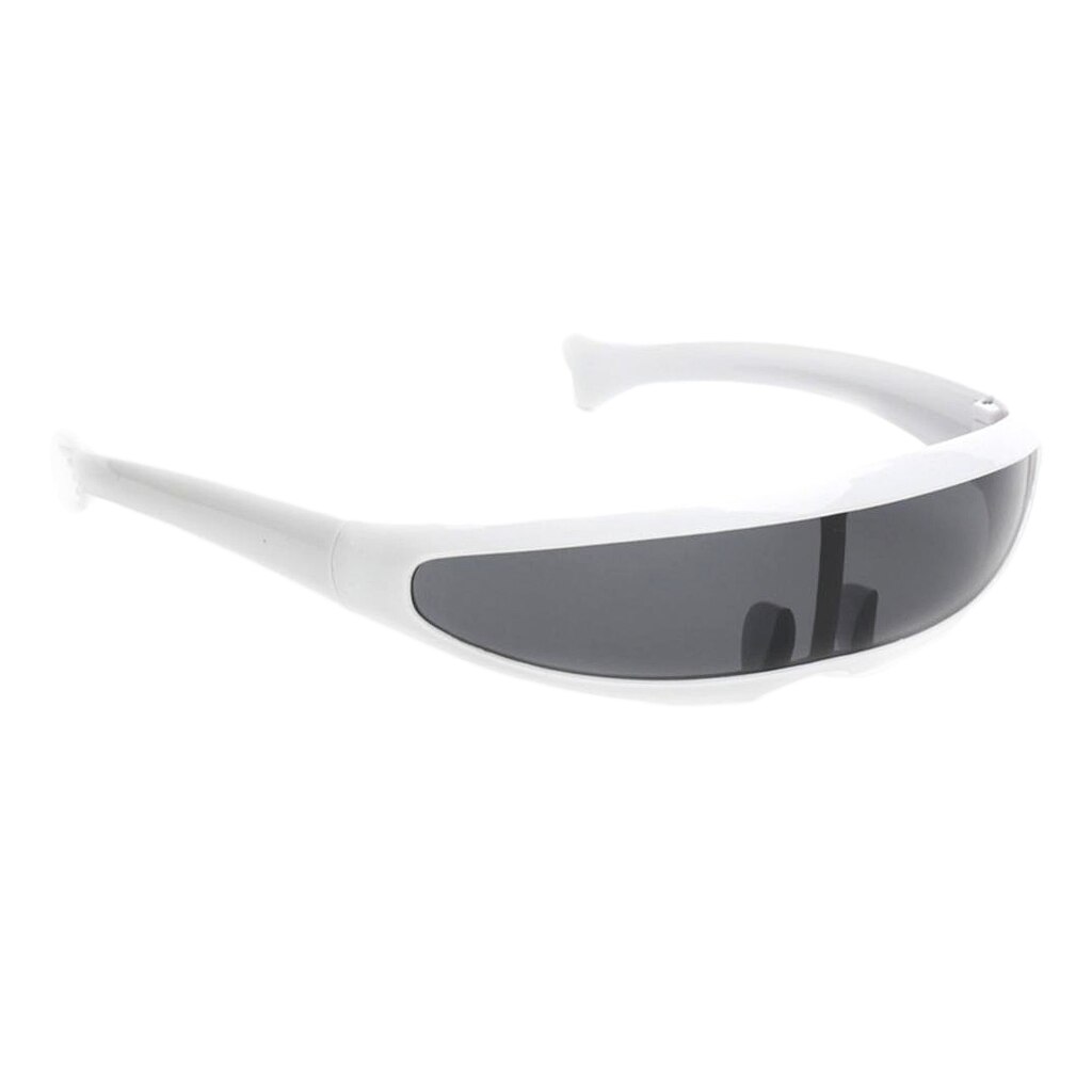 Futuriste Robocop cyclope Outter espace Robot bouclier lunettes de soleil couleur miroir lentille visière: F