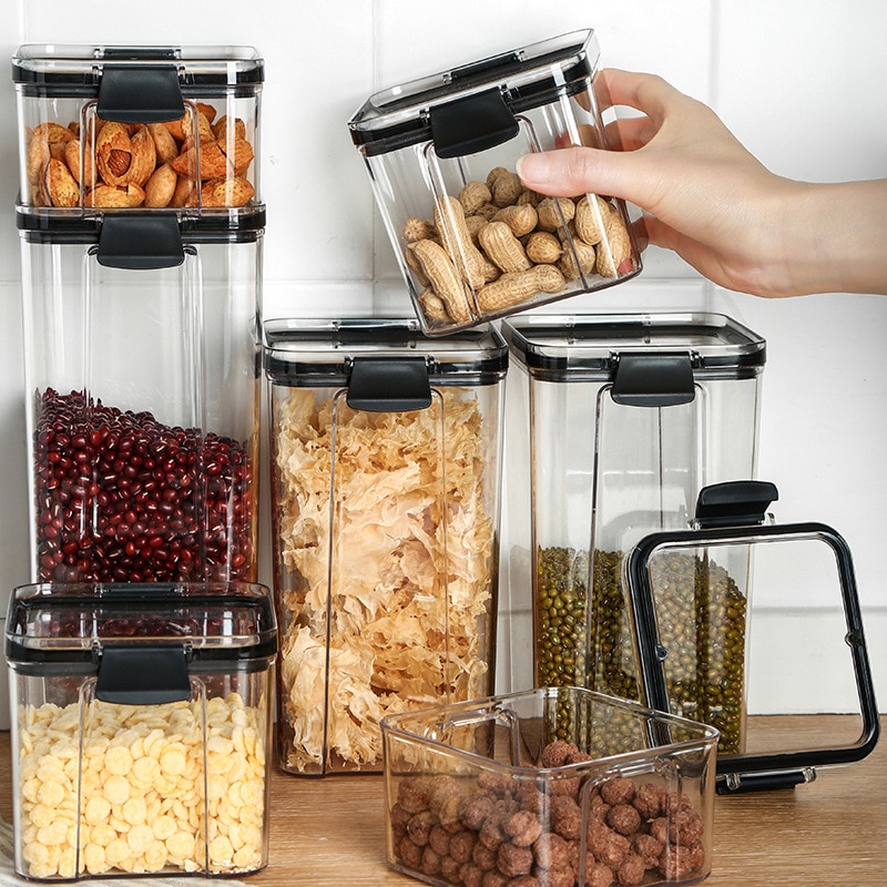 Food Candy Container Kitchen Sealed Box for Cereals Multigrain Dry Food Milk Powder Sugar Organizer Jar
