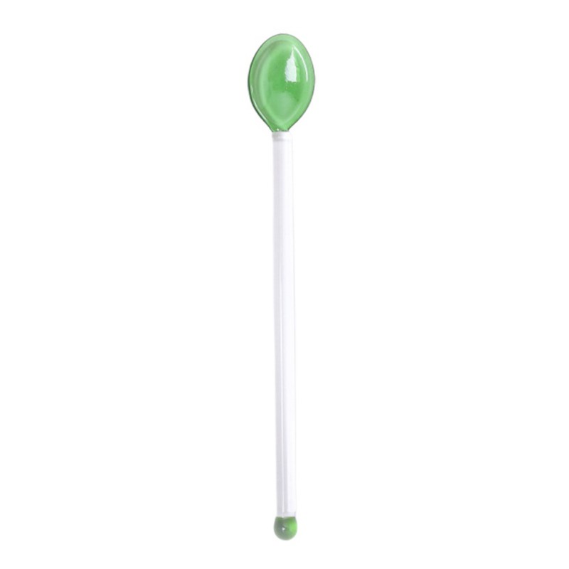 Colored Glass Mixing Spoons Transparent Glass Spoons For Home Fruit Juice Coffee Iced Beverage Mixing Spoons Tableware: 03
