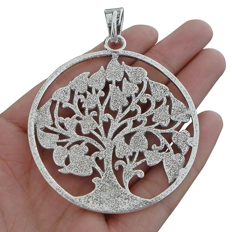 ZXZ 2pcs Large Tree Charms Pendants for Necklace Jewelry Making Findings 80x62mm