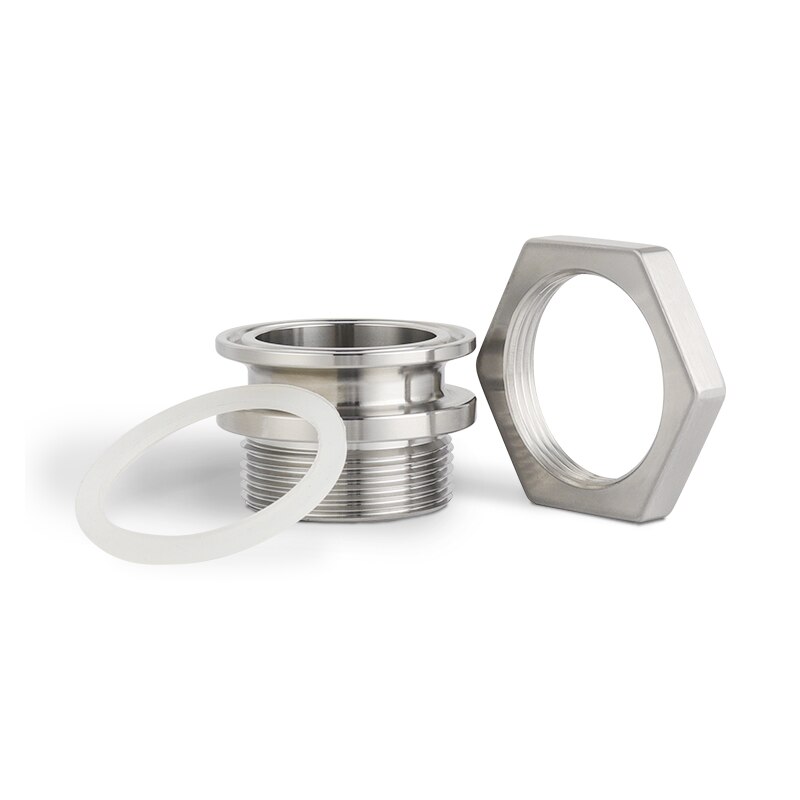 1.5" Tri Clamp Kettle Weldless Bulkhead , Tri-Clover Homebrew Bulkhead Compression Fitting 304 Stainless Steel