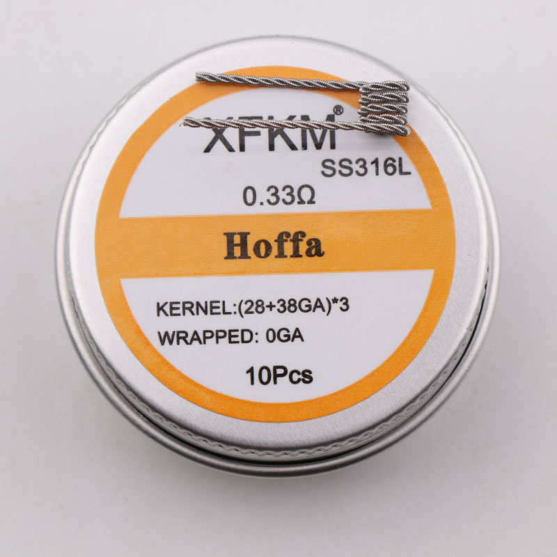 NUOVO XFKM Ni80 Sfalsati Fuso Clapton Prebuilt Colis Nichelcromo 80 Ad Alta Densità Premade Bobina RDA RTA RBA Atomizzatore Bobine di Riscaldamento: hoffa-316-10