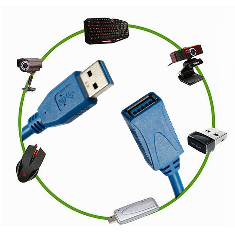 0.3/0.5/1/1.2/1.8/3M Universal USB 3.0 Extension Cable Male To Female Extender Cable Extended for Laptop PC USB Extension Cable