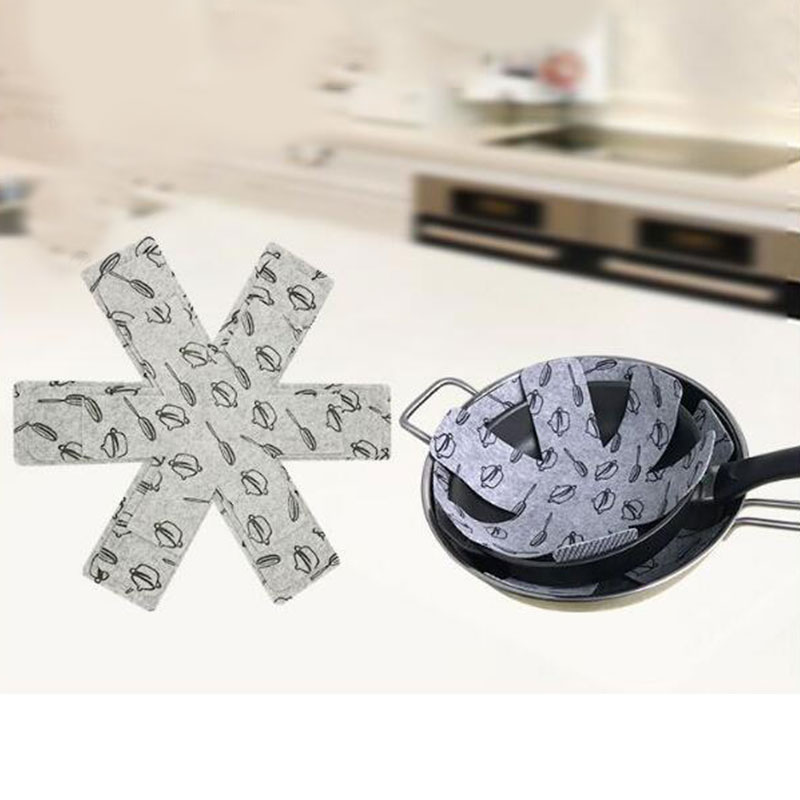 3 Pièces/ensemble antiadhésif Protection De Fond de Casserole D'isolation Thermique Facile À nettoyer Poêle en Feutre De Table Casseroles et poêles Séparateur Napperon