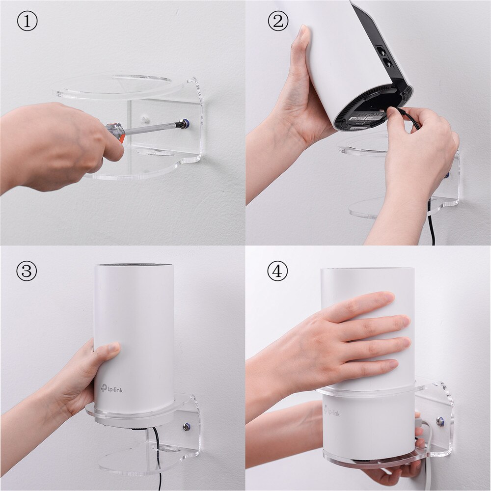 Wall Mount Voor Tp-Link Deco M4/E4/P9/S4 Hele Huis Mesh Wifi Systeem, thuis Wifi Router Plank Acryl Houder Transparante Beugel