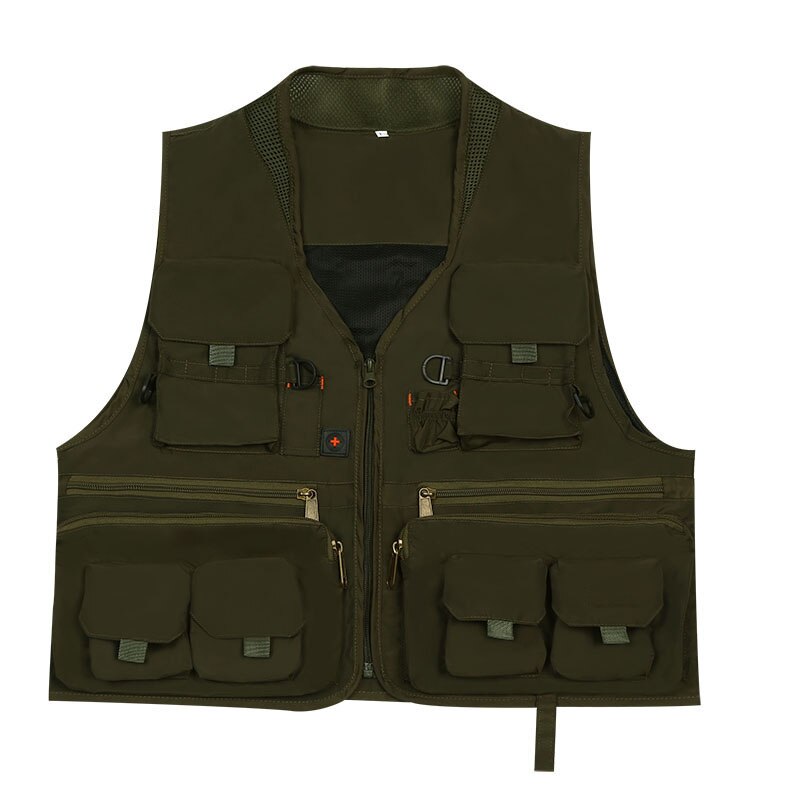 Chaleco de pesca de malla para hombre, chaqueta con múltiples bolsillos para fotografía, trabajo al aire libre, chaleco para entrevista, abrigo para acampar al aire libre y senderismo