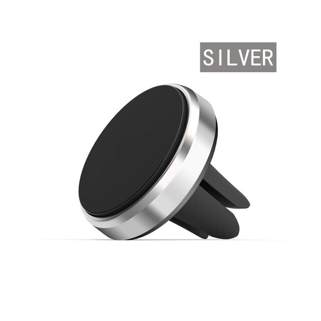 Magnetic Car Phone Holder For Smartphone Car Accessories Grip Wall Desk Air Vent Mount Stand Mobile Holder Gravity Bracket: Air Vent Silver