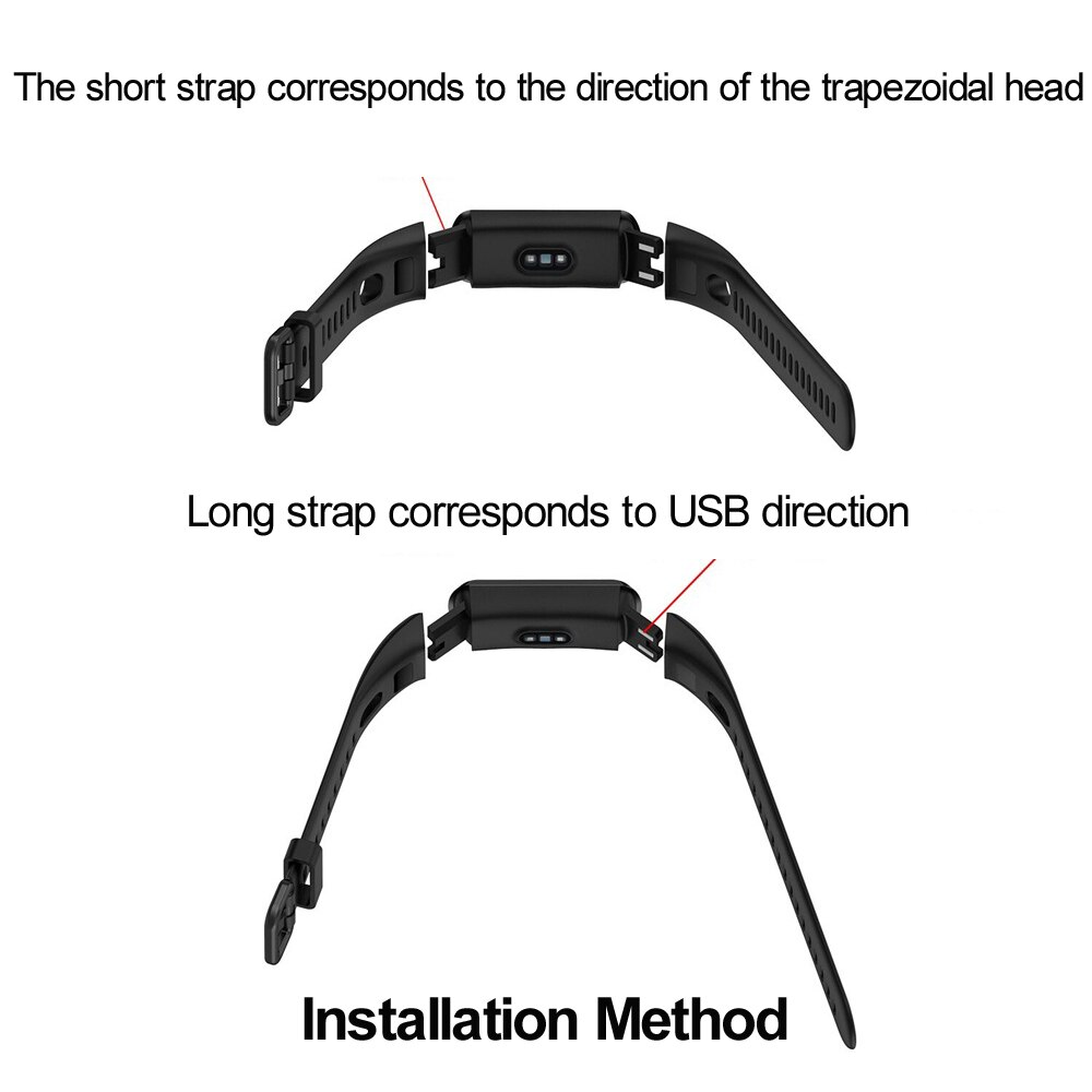 Bracelet de rechange à boucle en Silicone souple, accessoires pour montre connectée HUAWEI Band 4 Honor 5i