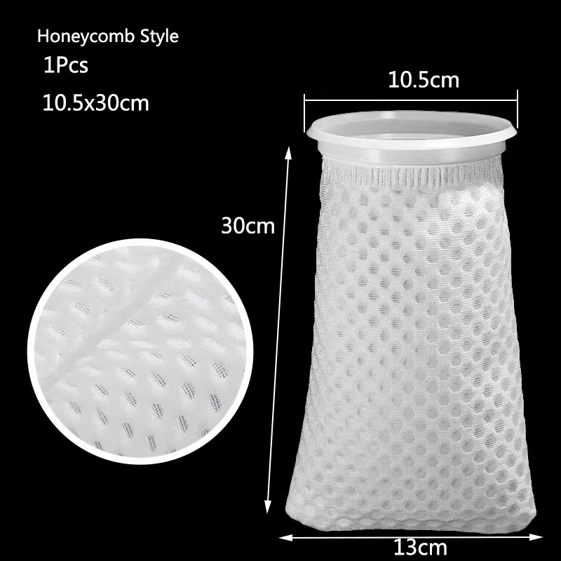 Anti Overflow Aquarium Filter Bag with Frame Washable Reusable Mesh Foam Carpet Sock Bag for Fish Marine Filtration System: Gold