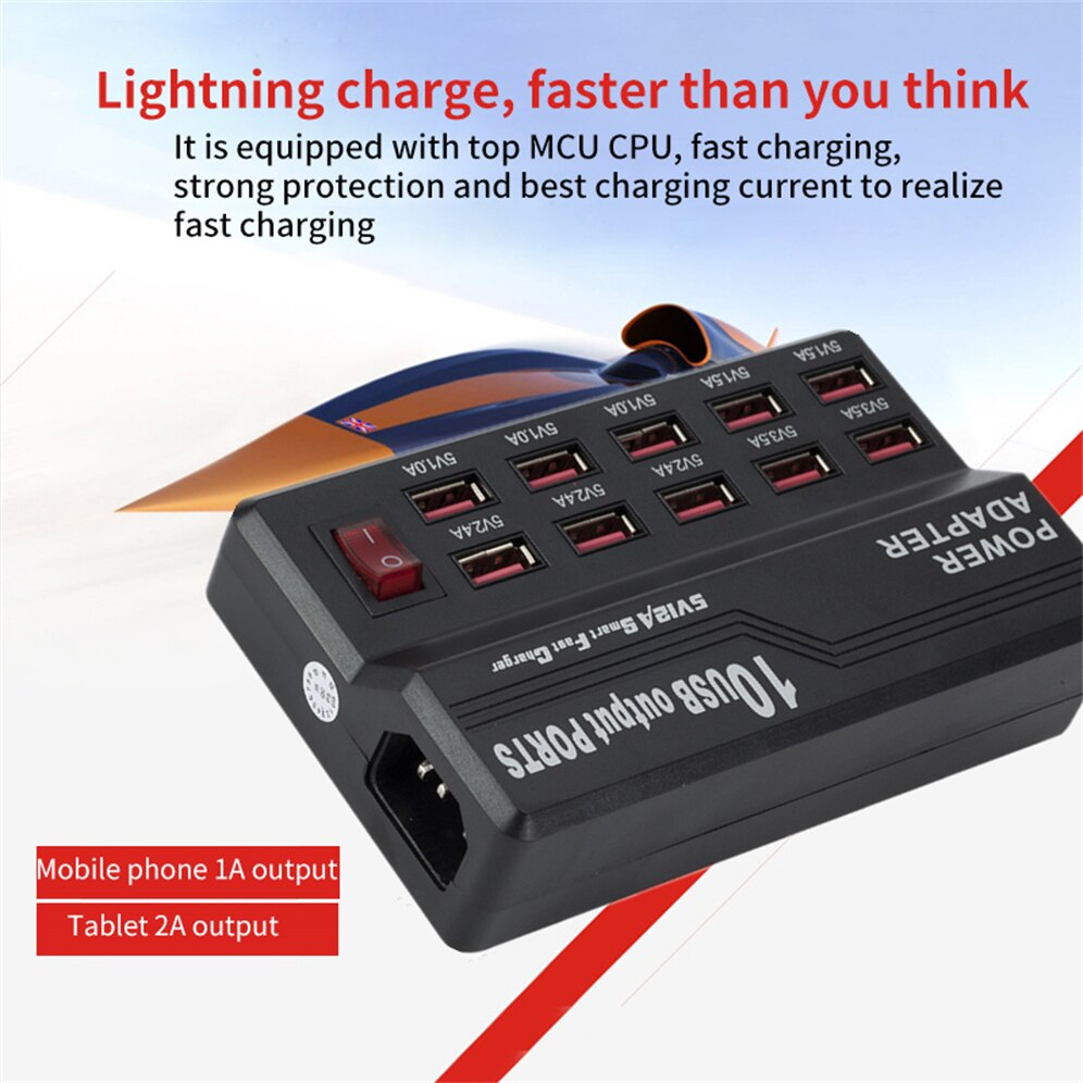 Grwibeou multi 10 usb schnellladestation mit ladeanschluss für iphone 7, 5 , 5s 6 6s plus, ipad, lg, samsung und huawei