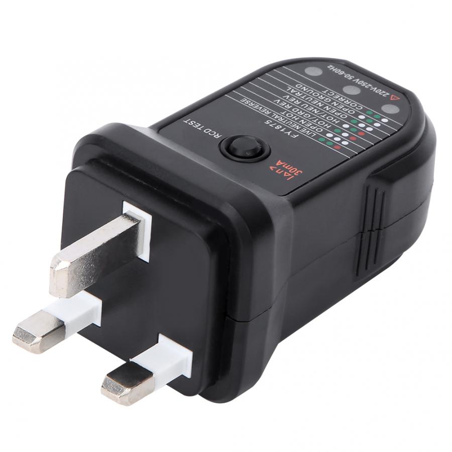 Stopcontacttester, stopcontactdetector, veiligheidslekbeveiliging, testinstrument voor stroomonderbrekers voor het testen van 220-250v stopcontacten
