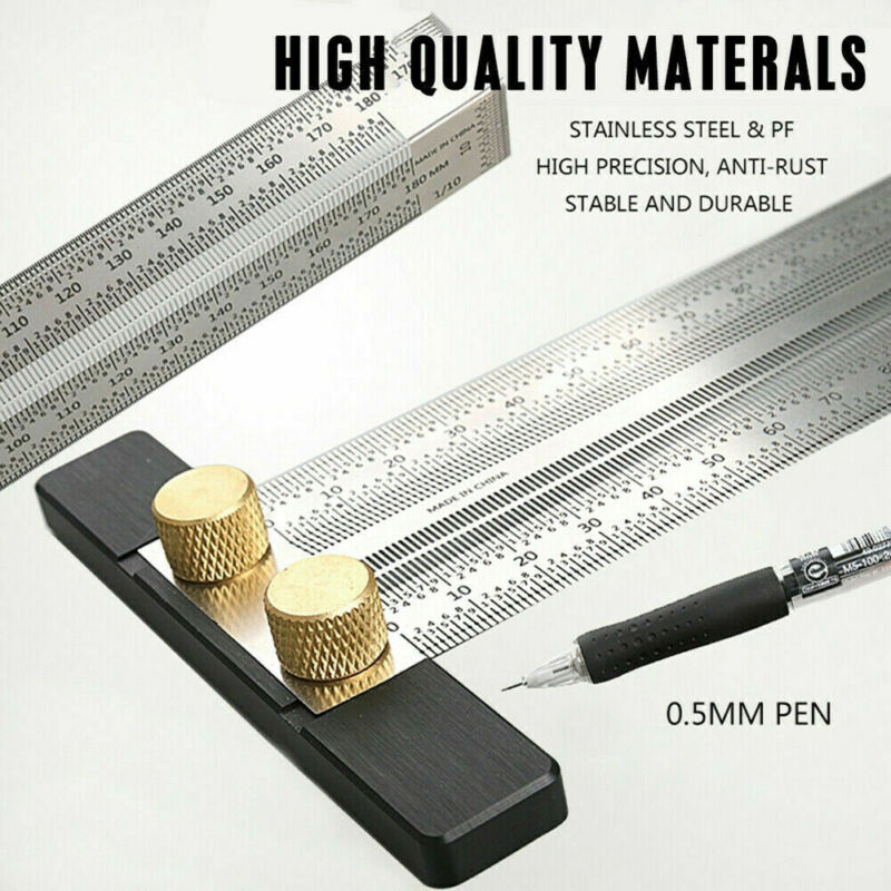 Ultra Precision Marking Ruler T Shape Measuring Tape Rulers Wood Working Tool