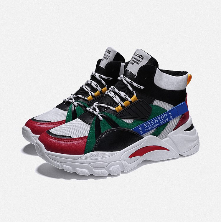 DIHOPE hommes chaussures décontractées lac-up chaussures hiver femme Clunky Sneaker plate-forme décontractée haute aide papa chaussures taille 39-44