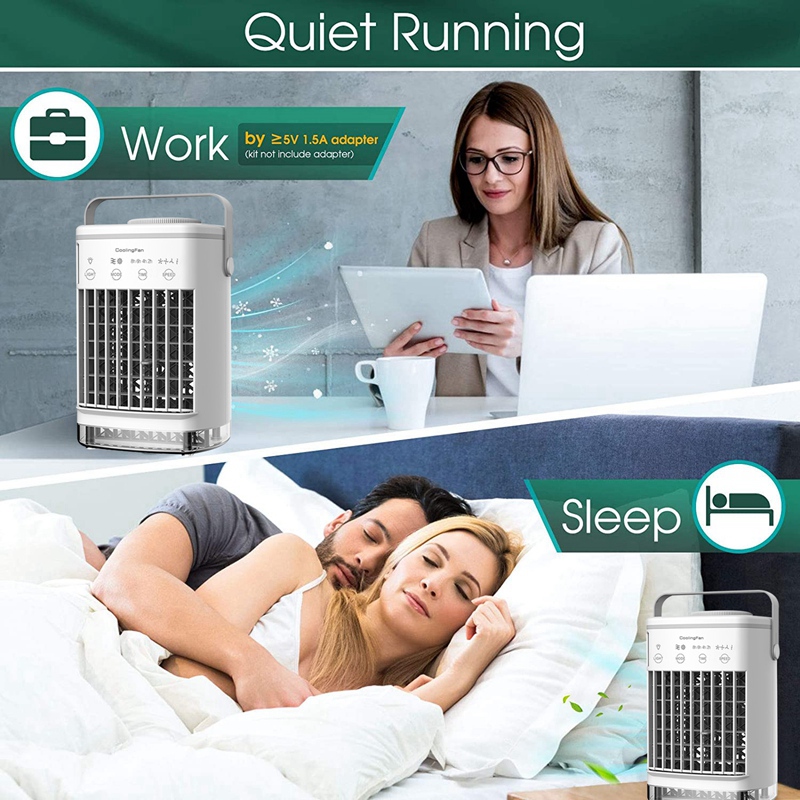 Portable Air Conditioner, Evaporative Air Conditioner Fan With Water Tank Camping AC Unit, Personal Air Cooler Desktop