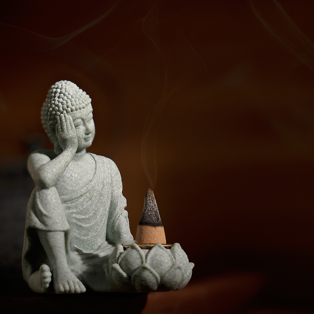 Husholdningsaromaterapidekorationer kinesiske ornamenter stue zen te skrivebordshåndværk lille siddende buddha skulptur