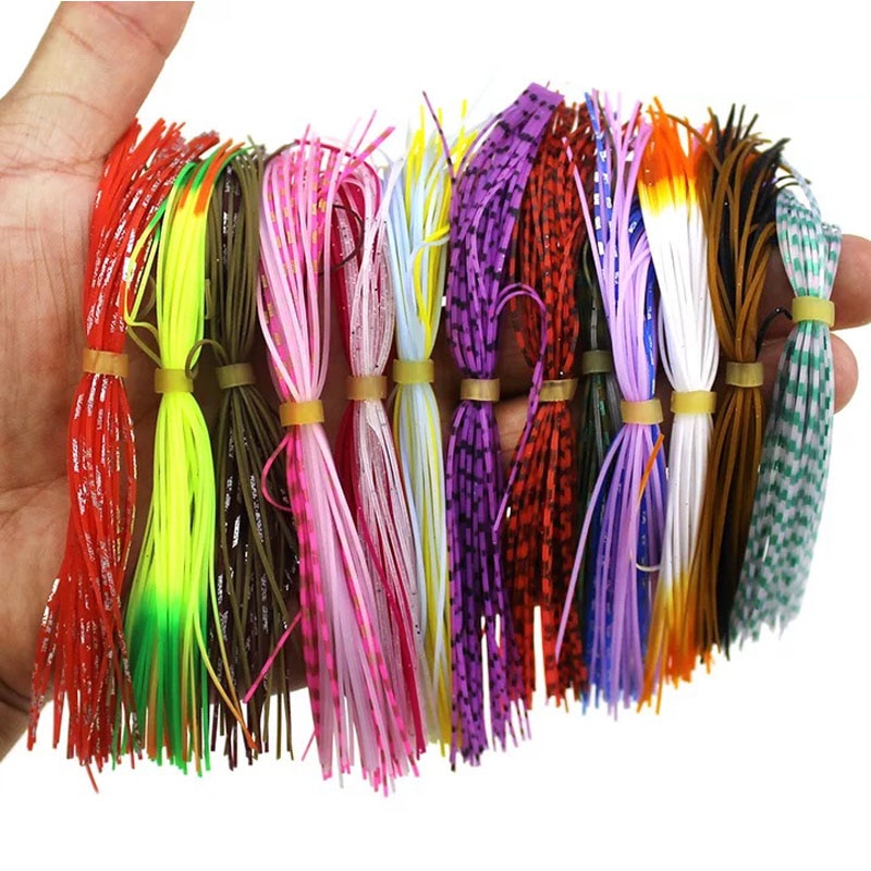 1 Bundles 13cm Length Fly Tying Rubber Threads Skirts Silicone Straps for Fly Lure Beard Wire So Random Mixing Color
