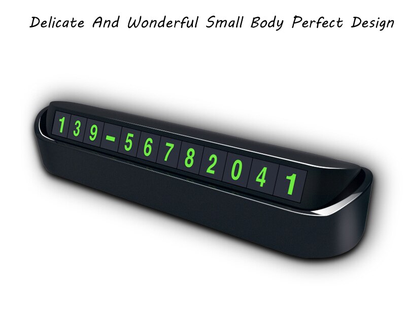 Car Phone Number Card Temporary Parking Card Plate Telephone Number Car Park Stop Automobile Accessories 13x2.5cm: Black