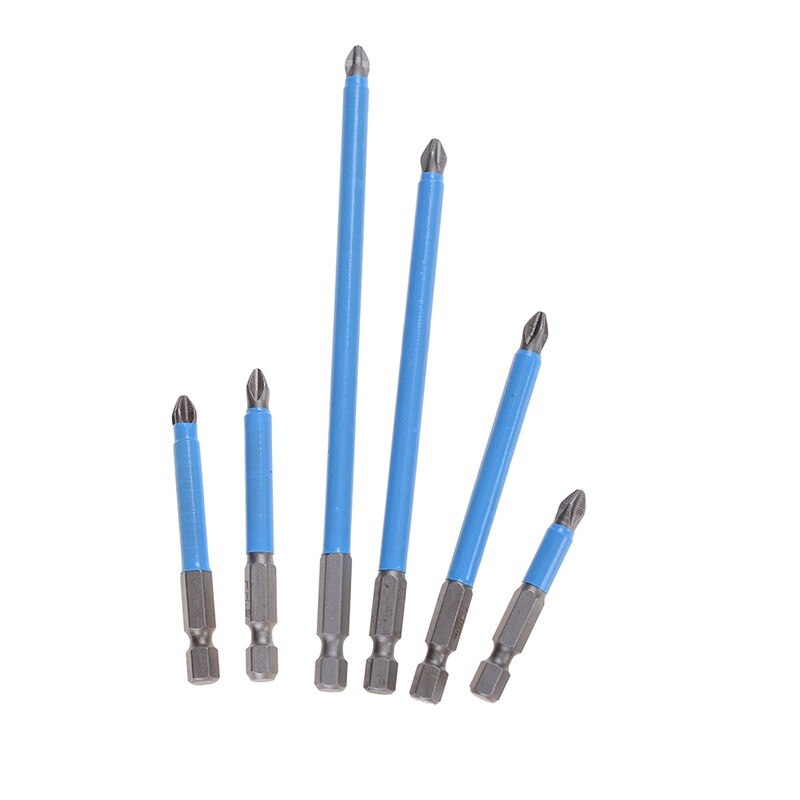 S2 Steel PH2 Anti Slip Electric Screwdriver Bit Magnetic Phillips Tip 1/4" Hex Shank 25mm 50mm 65mm 70mm 90mm 127mm 150mm