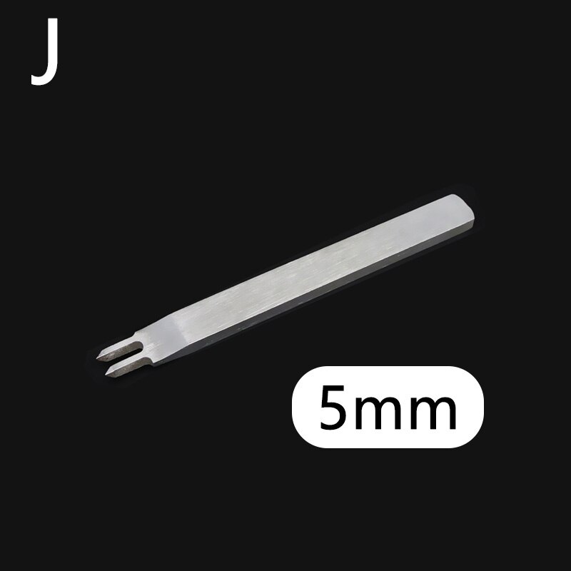 Juego de punzones de agujeros para artesanía de cuero, cincel de perforación de acero inoxidable, encaje de costura, espaciado, herramientas de perforación: 5mm-2 Prong
