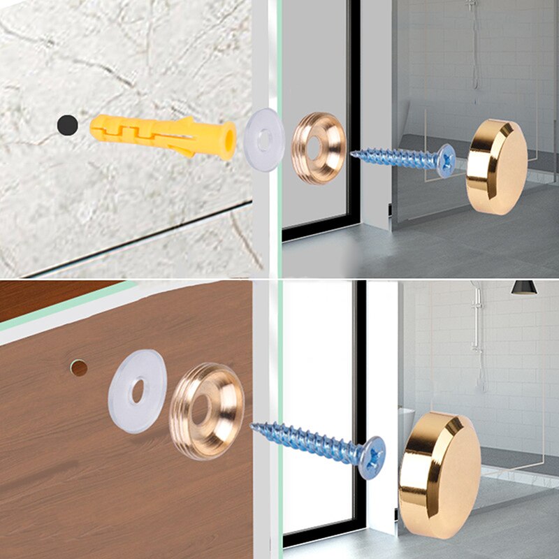 Mirror Fasteners Screws Decorative Cap Nail Advertising Glass Screw Stainless Steel Cover Brass Washer крепежи для стекла