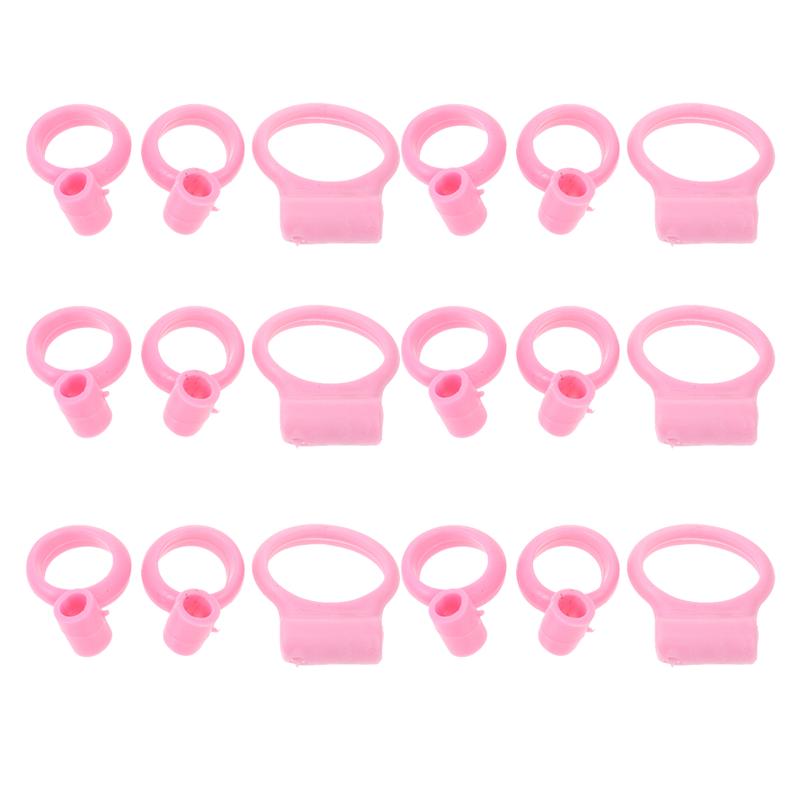 18 Pcs Kids Chopsticks Learning Ring Silicone Training Chopstick Helper Rings Practice Chopsticks Accessories Plastic Ring Cover: Pink