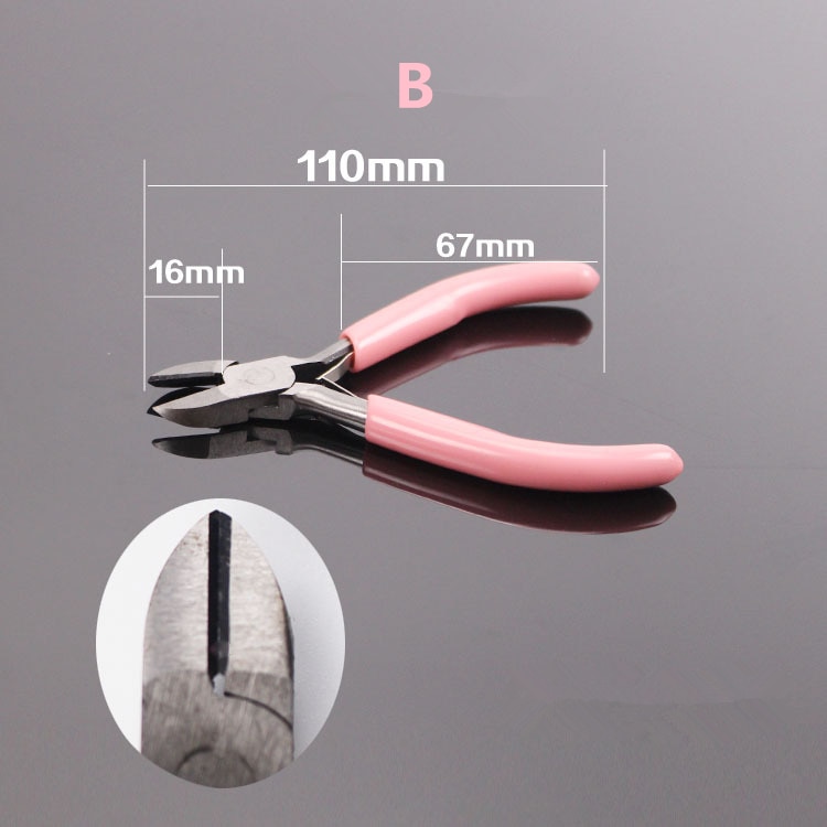 Cute Pink Color Jewelry Making Tool Kits Round Nose Plier Side Tweezers Mix Needle Spoon Tool DIY Jewelry Making