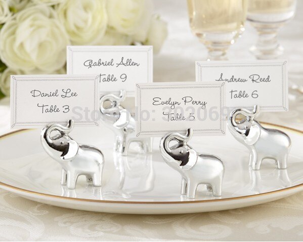 Silver Baby Elephant Place card Holders Wedding Decoration Party Supplies wedding decoration centerpieces 8pcs