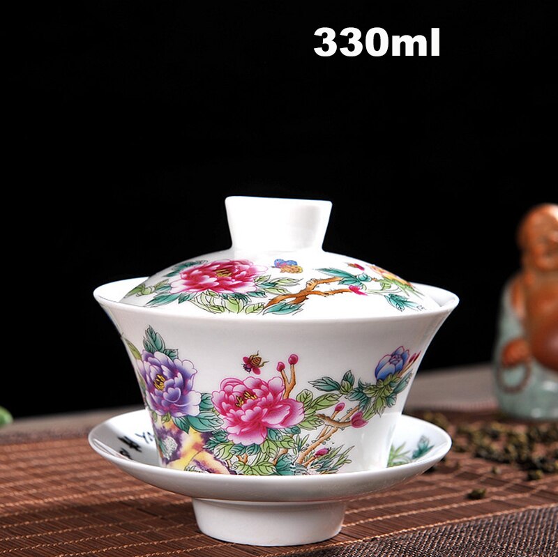 Ensemble de thé chinois Gaiwan bleu et blanc porcelaine Kung Fu ensemble de thé soupière en céramique bol à thé santé tasse à thé et soucoupe Master tasses: C1