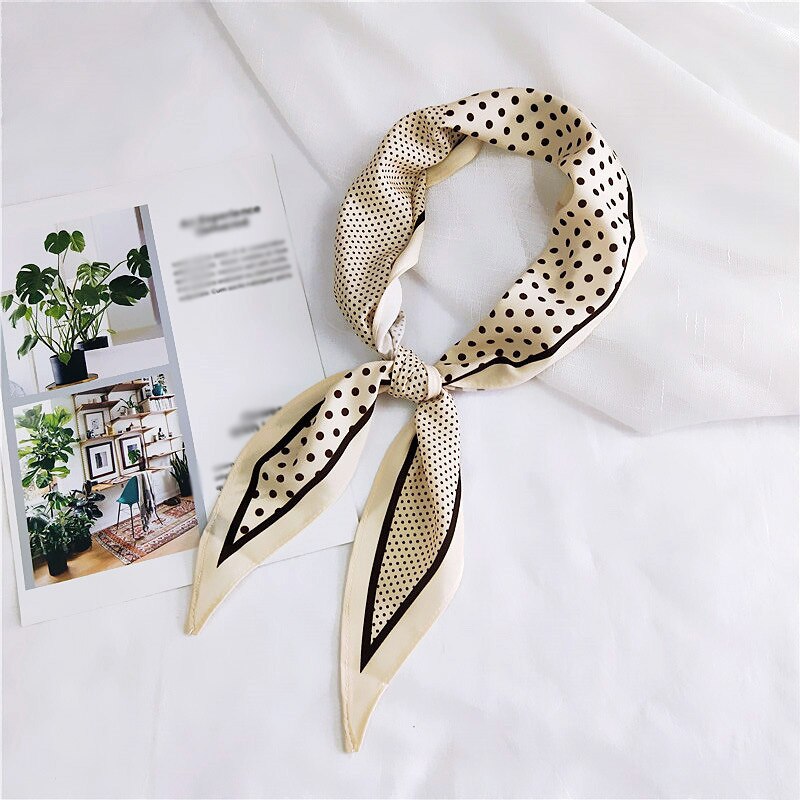 Polka Dot Spell Color Small Silk Scarf Women Rhombus Head Scarves Narrow Long DIY Handle Bag Ribbons Skinny Hair Neck Scarves