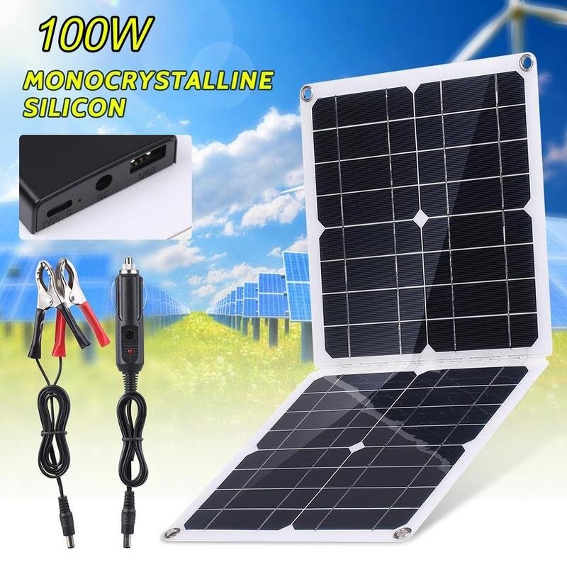 100W Solar Panel Solar Battery 18V/12V/9V/6V Solar Controller Battery Controller Regulator Solar Car Charger Panel Flow Cha W1Z3