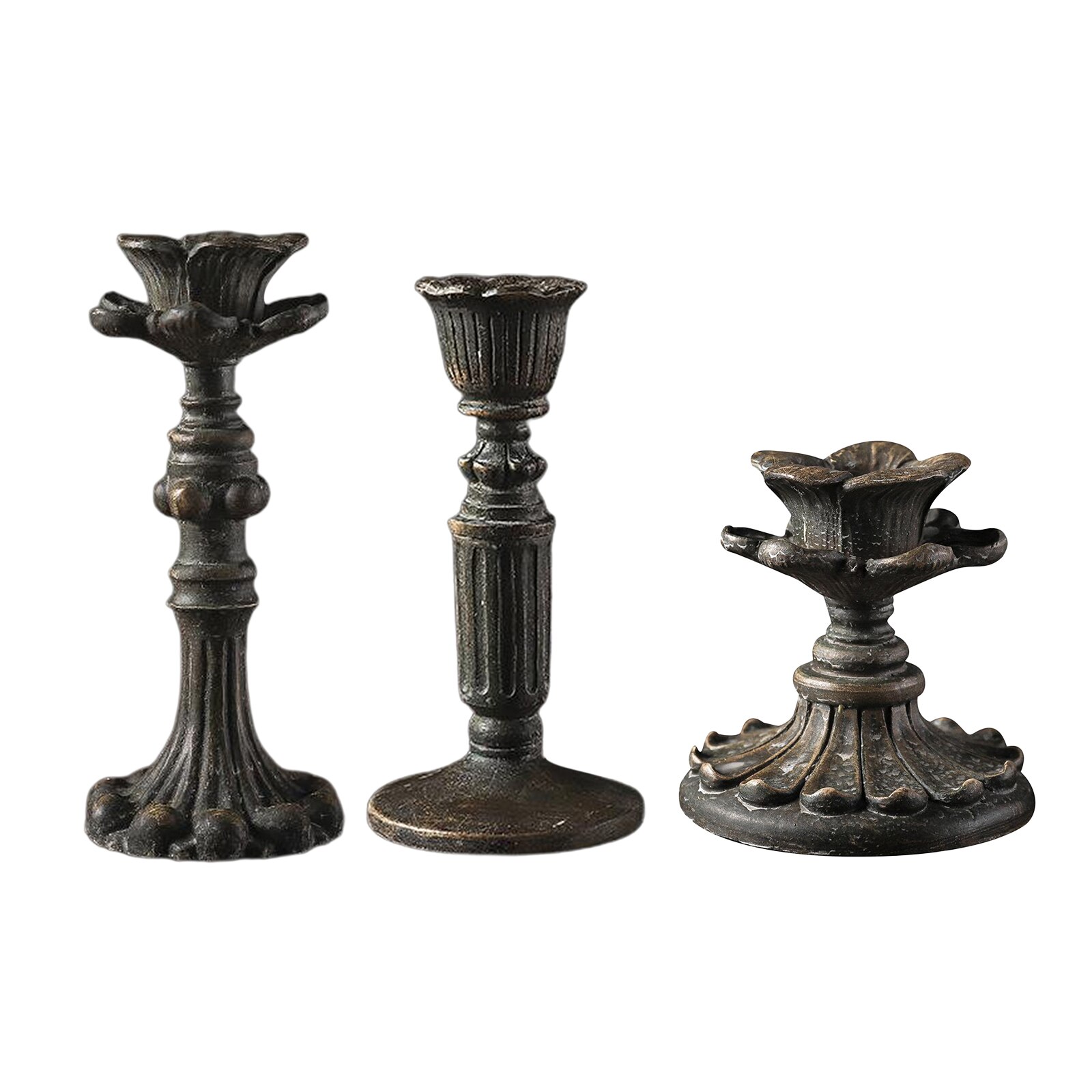 European Retro Vintage Candlestick Candle Holder Gothic Votive Tealight Holders Home Decor Wedding Decoration Dinner Party