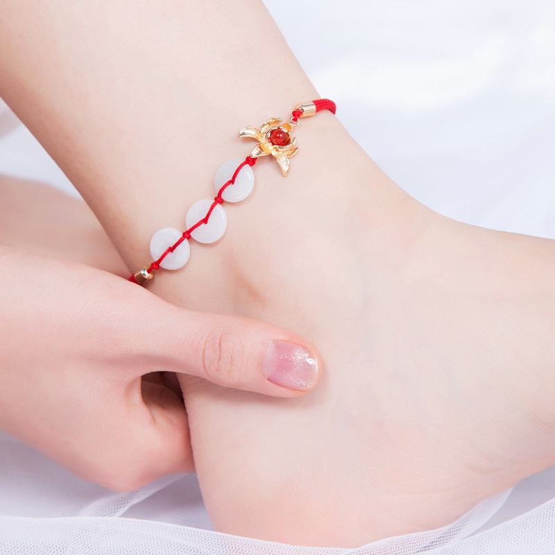 14 Entwürfe Ethnische Schmuck Handgemachte Geflochtene Jahrgang Ethnische Fußkettchen, Neue Thailand Meatl Kupfer Charme Fuß Ketten: F