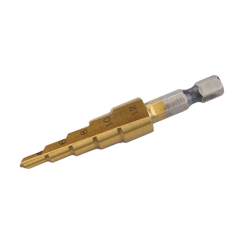 JGZUI 3pcs Step Drill Bit Set Hss Cobalt Multiple Hole Cobalt Titanium Conical Carbide Drill Perforator Hole Cutter Tool