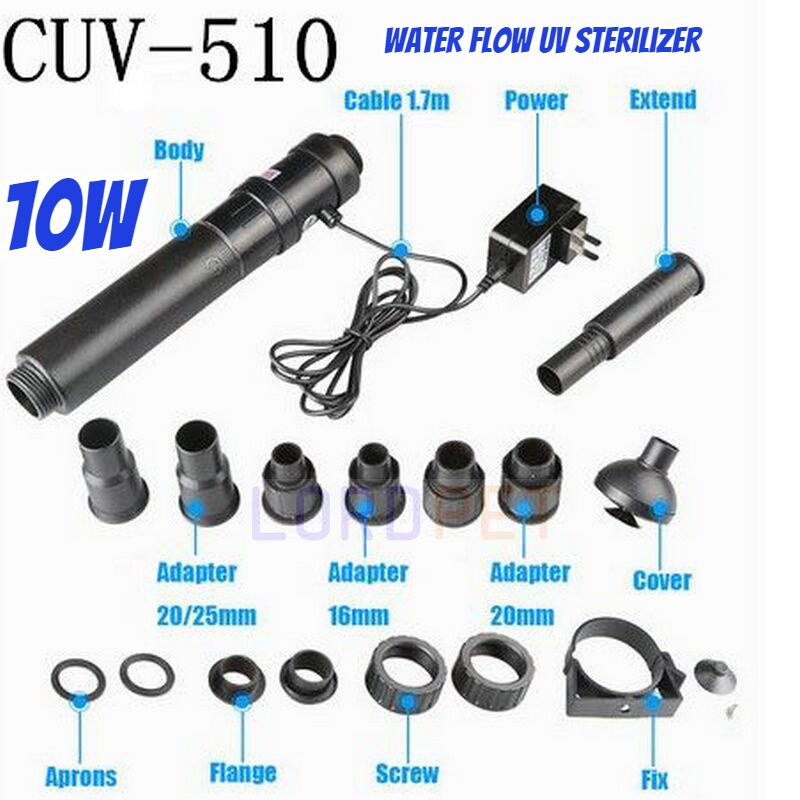 SUNSUN UV Sterilizer Fish Tank Aquarium Purify Water Remove Algae UVC Light UV Lmap Water Purification Deodorant: CUV 510