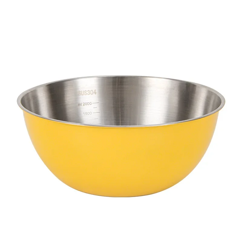 3Stck Edelstahl Kochschüssel, Haushaltswaage Schüssel, verdickte Rührschüssel, Schneebesen, Salat Backschüssel